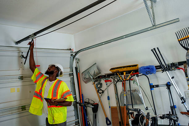 Professional Garage Door Panel Replacement technician working in Oswego, IL